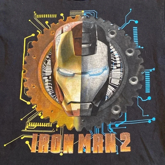 GUC Iron Man 2 movie Short Sleeve T Shirt Boys Size 10 / 12 War Machine - Picture 2 of 9
